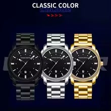 Men's Classic Stainless Steel Watch – Waterproof, Luxury Design