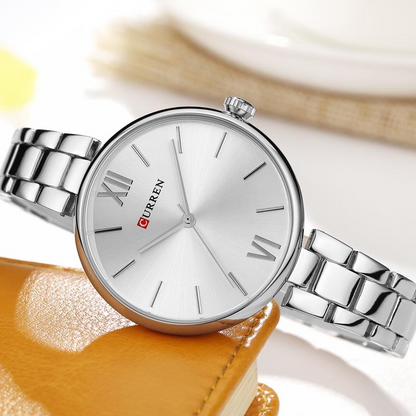 CURREN Original Brand Stainless Steel Band Wrist Watch For Couples With Brand (Box & Bag)
